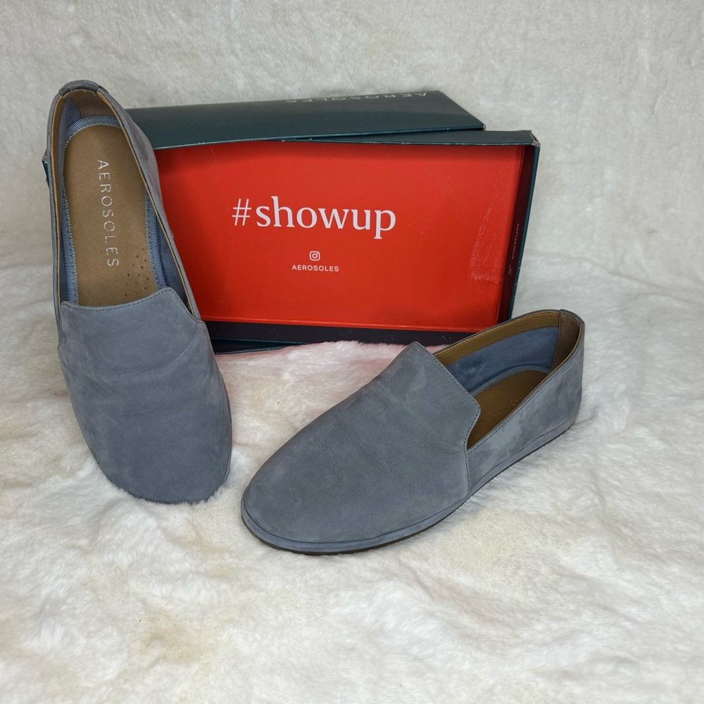 Aerosoles Hempstead Blue Nubuck Loafers Women’s 6.5